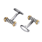 Two Tone Twisted Cable Pearl Cufflinks