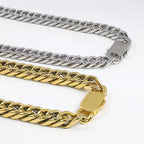 Chunky Gold Silver Cuban Link Chain Necklace Bracelet