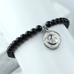 Beaded Obsidian Charm Bracelet