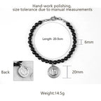 Beaded Obsidian Charm Bracelet