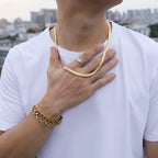 Gold Silver Snake Chain Stainless Steel Necklace