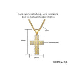 Two-Tone Patterned Cross Pendant Necklace