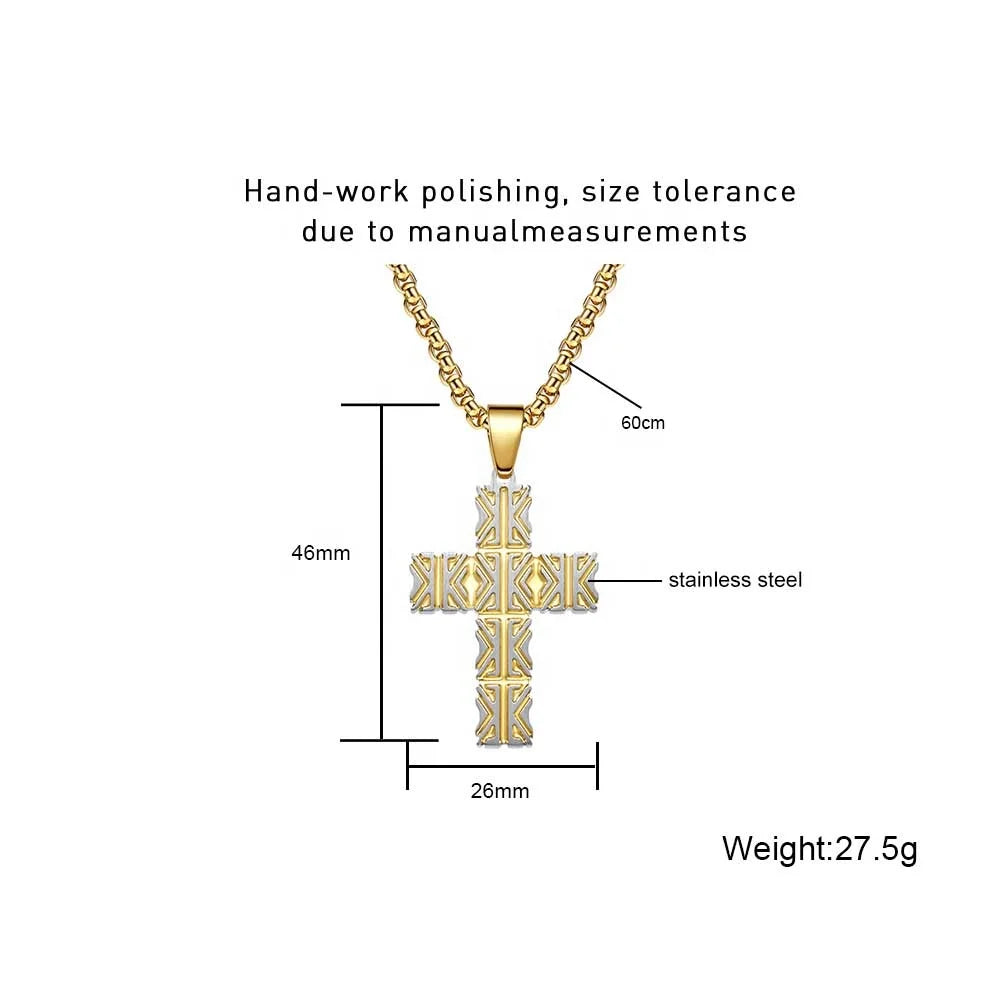 Silver-Tone Large Cross Necklace