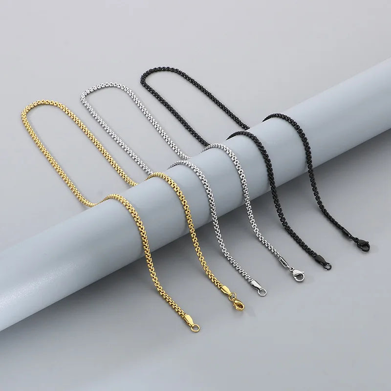 Durable Rounded Box Link Chain Necklace