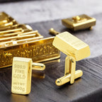 Gold Bar Novelty Cufflinks for Business Suit Shirts