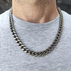 Polished Miami Cuban Curb Link Titanium Chain Necklace