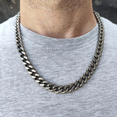 Pure Titanium Cuban Link Necklace 9.5-10.5mm