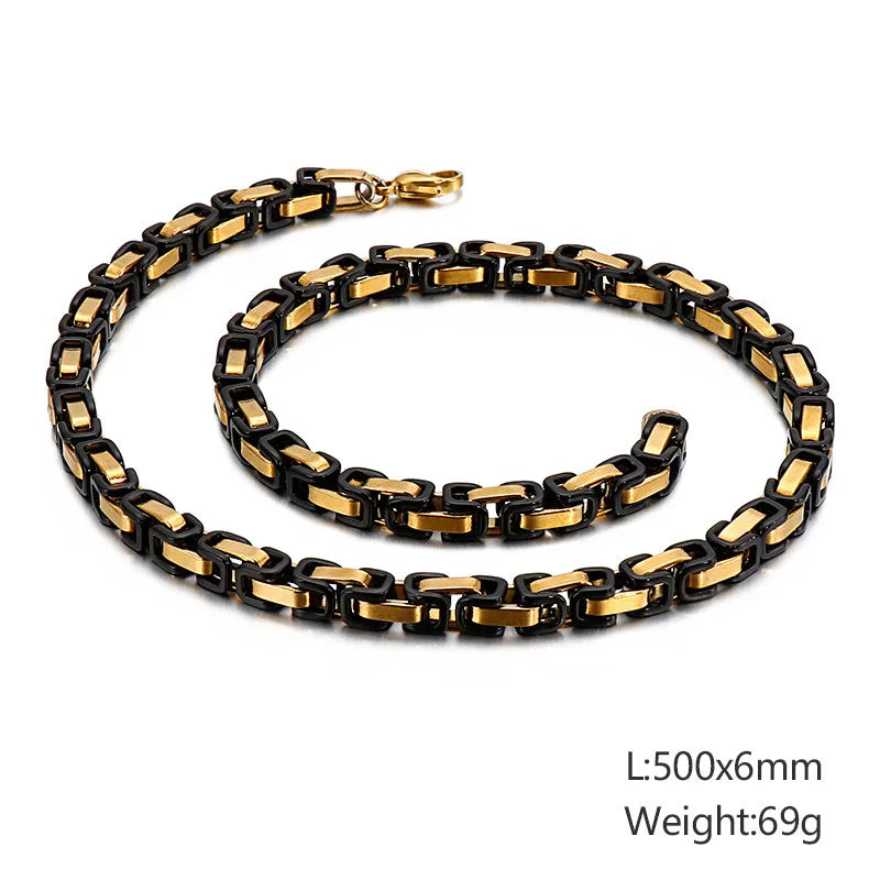 Men's Chunky Byzantine Link Chain Necklace