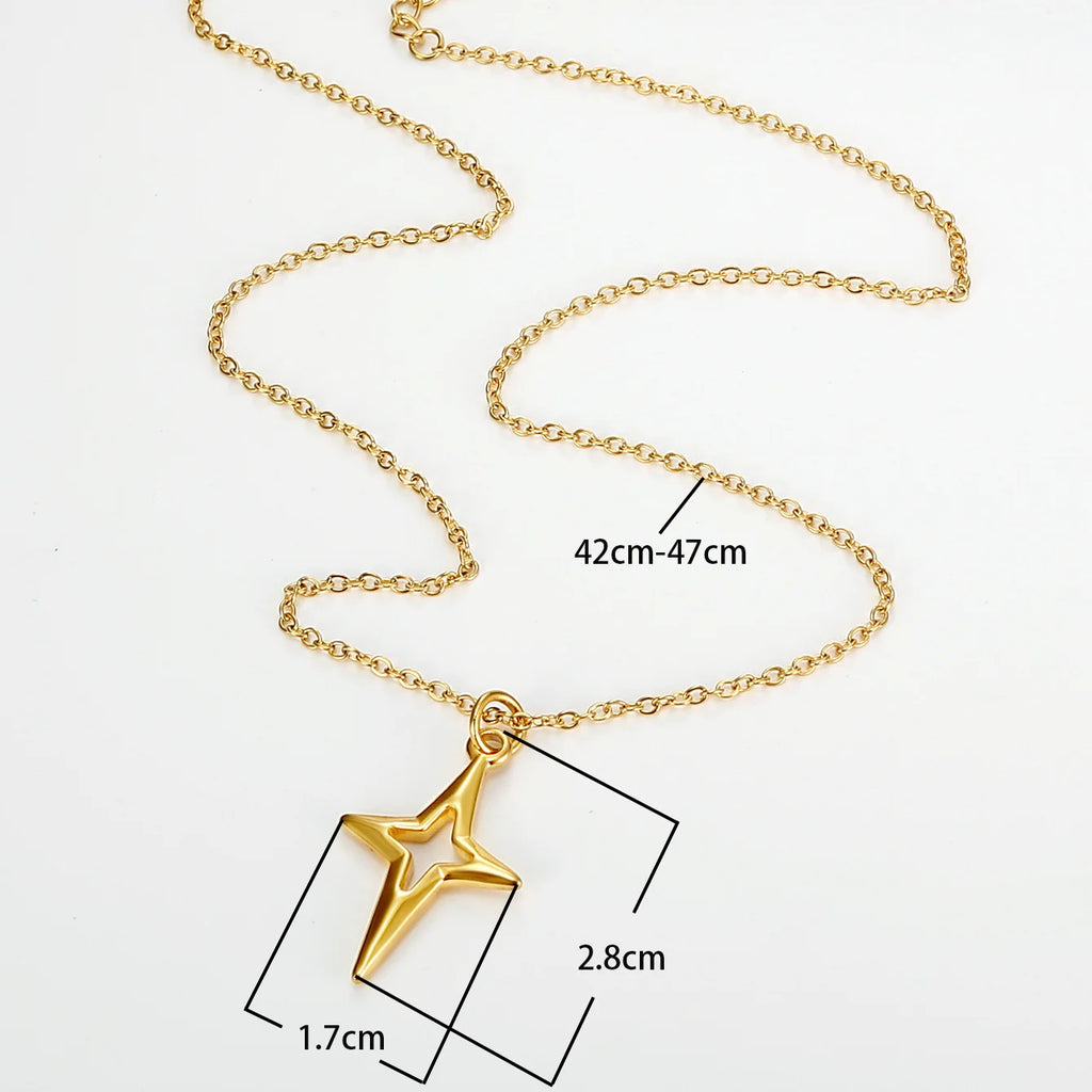 Gold Plated 316L Stainless Steel Star Pendant Necklace