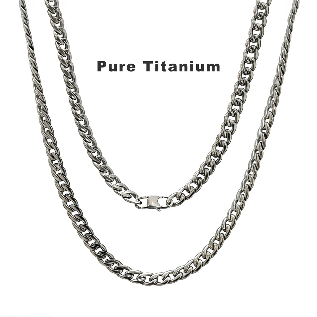 Pure Titanium Miami Cuban Link Chain Necklace