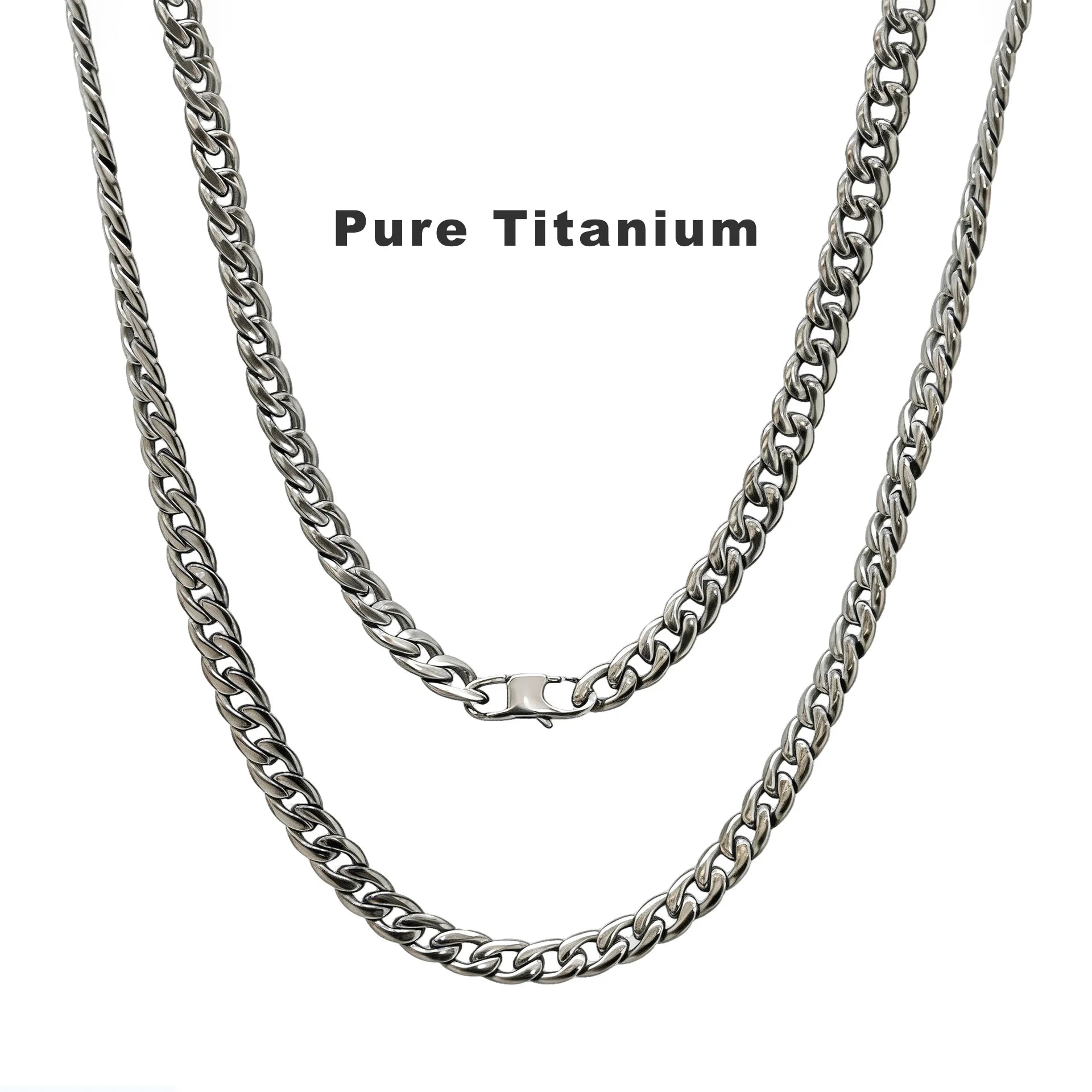Pure Titanium Miami Cuban Link Chain Necklace