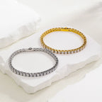 Classic Cubic Zirconia Tennis Bracelet Gold and Silver