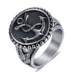 Silver-Tone Anchor Command Ring