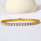 Classic Cubic Zirconia Tennis Bracelet Gold and Silver