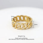 Gold Heavy Cuban Link Ring