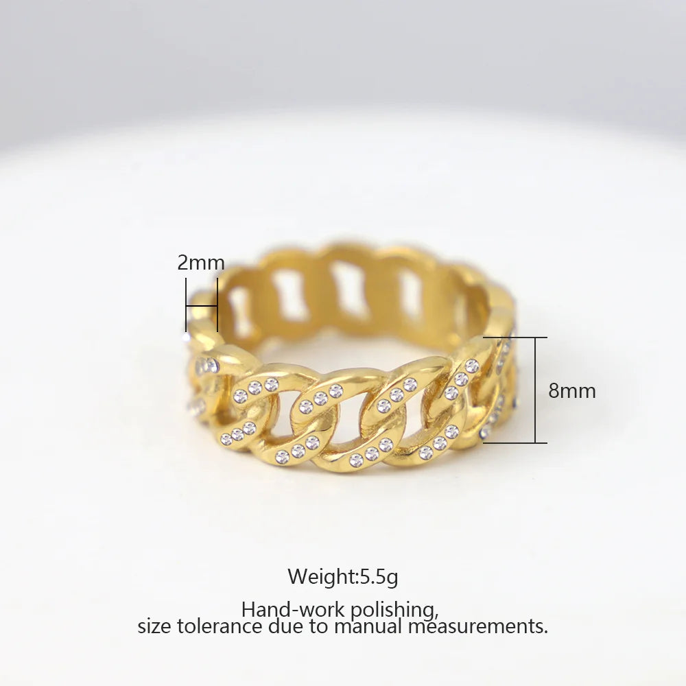 Gold Heavy Cuban Link Ring