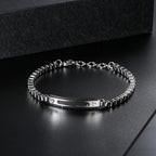 Men's Stainless Steel Box Chain Bar Bracelet