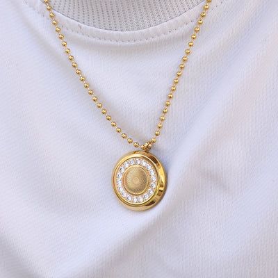18K Gold Plated Double-Sided Zircon Pendant Necklace