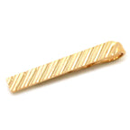Gold Textured Diagonal Stripe Tie Bar