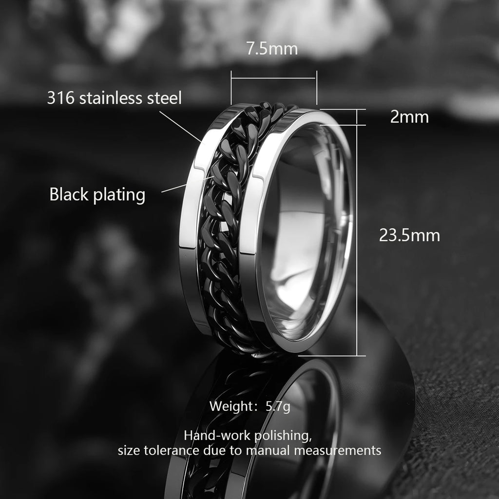 Silver-Tone Braided Chain Ring