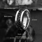 Silver-Tone Braided Chain Ring