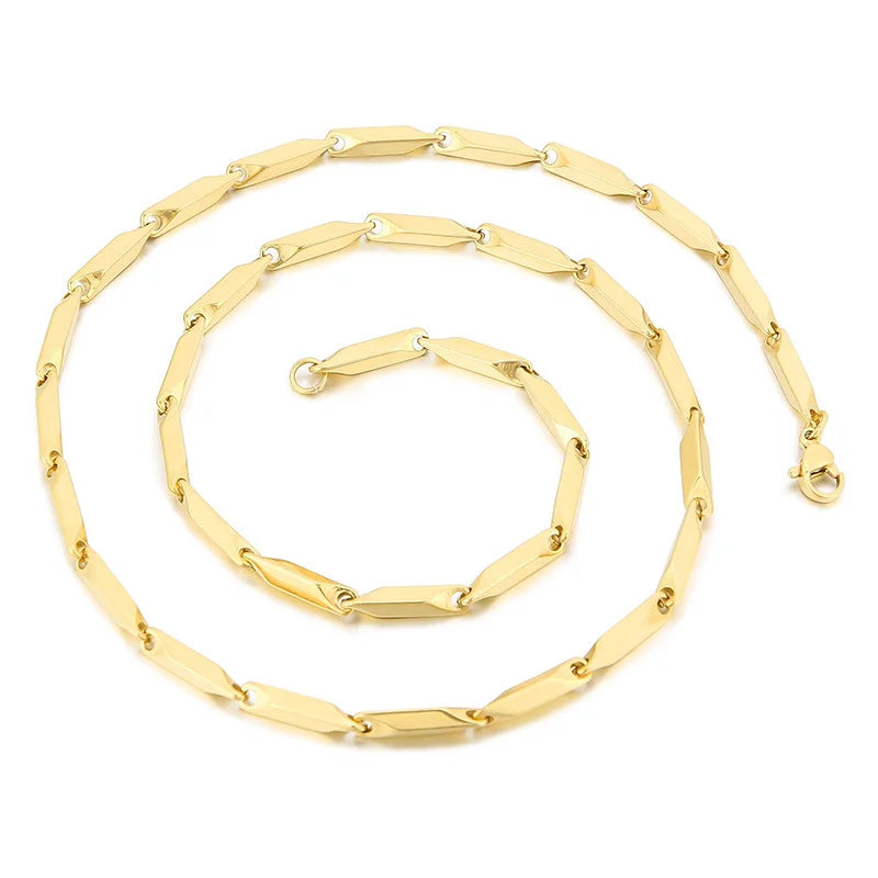 Polished Twisted Link Gold & Silver Chain Necklace