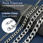 Pure Titanium Miami Cuban Link Chain Necklace