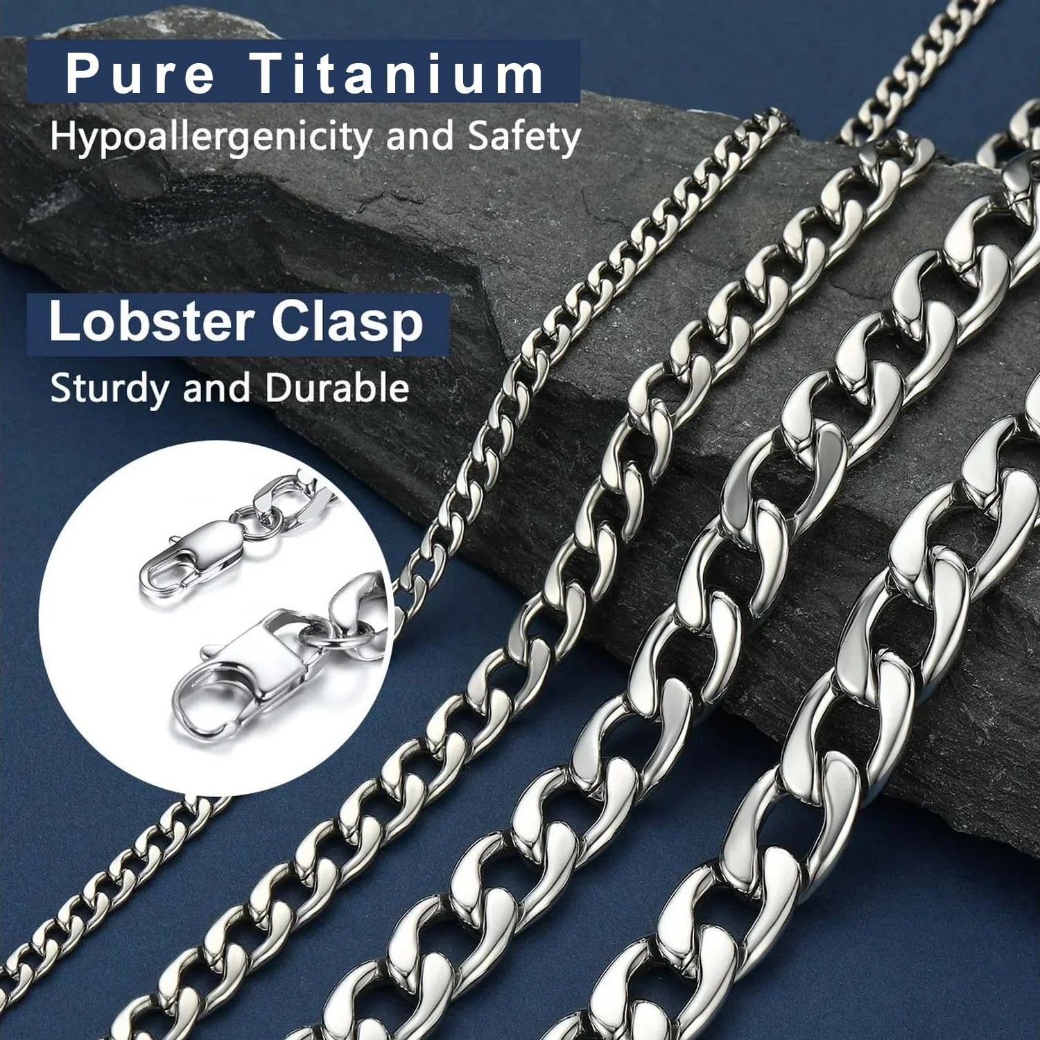Pure Titanium Miami Cuban Link Chain Necklace