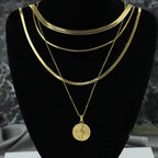 Polished Stainless Steel Snake Chain Necklace Gold & Silver