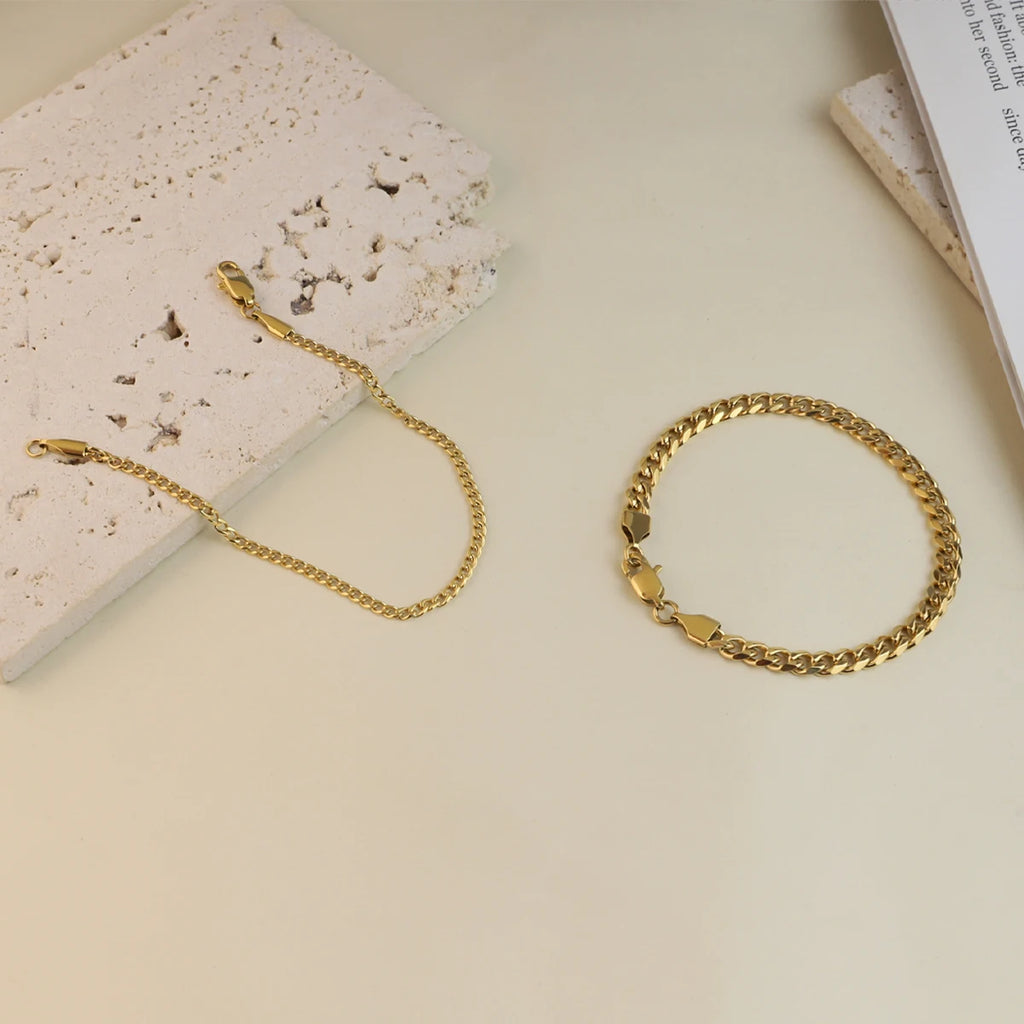 Gold Plated Stainless Steel Miami Cuban Link Bracelet