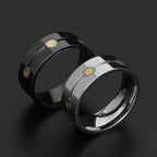 Men's 18K Gold Inlay Stainless Steel Band Ring