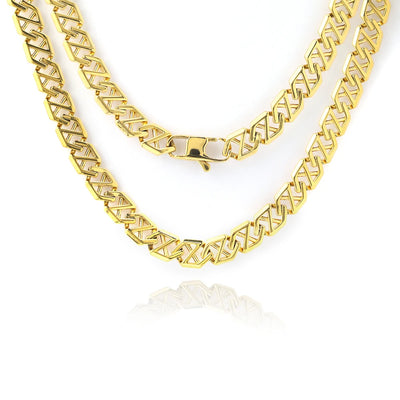 Geometric PVD Cuban Link Necklace 10mm