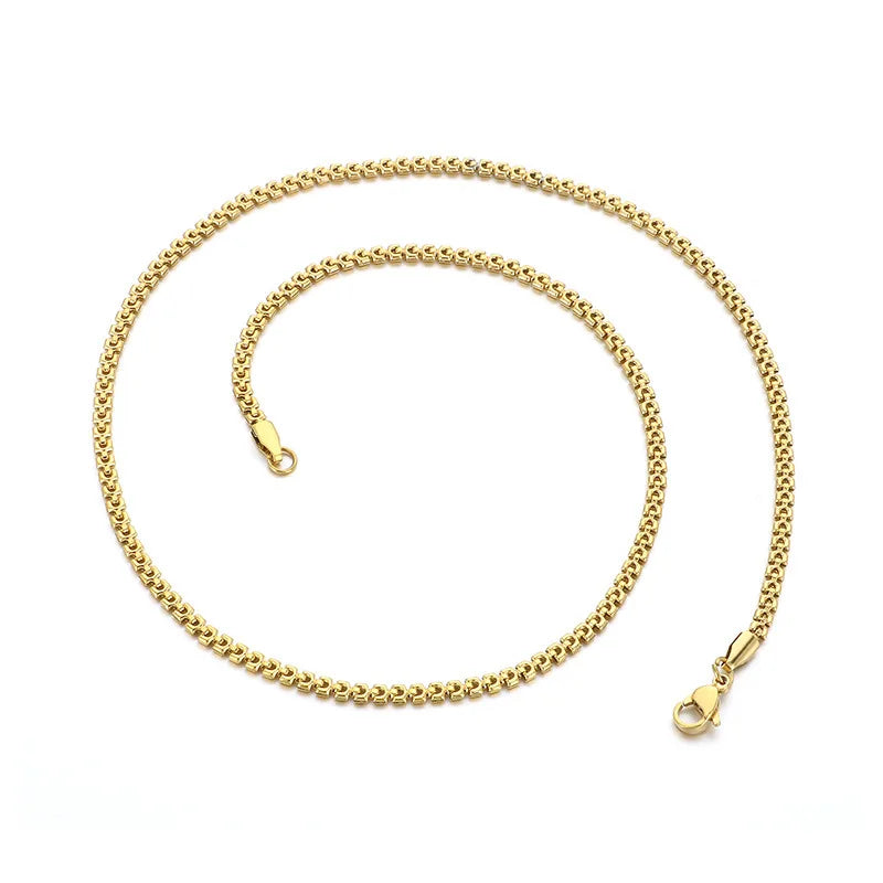 Durable Rounded Box Link Chain Necklace