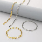 Paperclip Link Chain Necklace Bracelet Jewelry Set