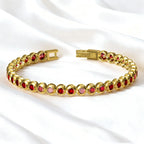 PVD Gold Plated Bezel Set Tennis Bracelet