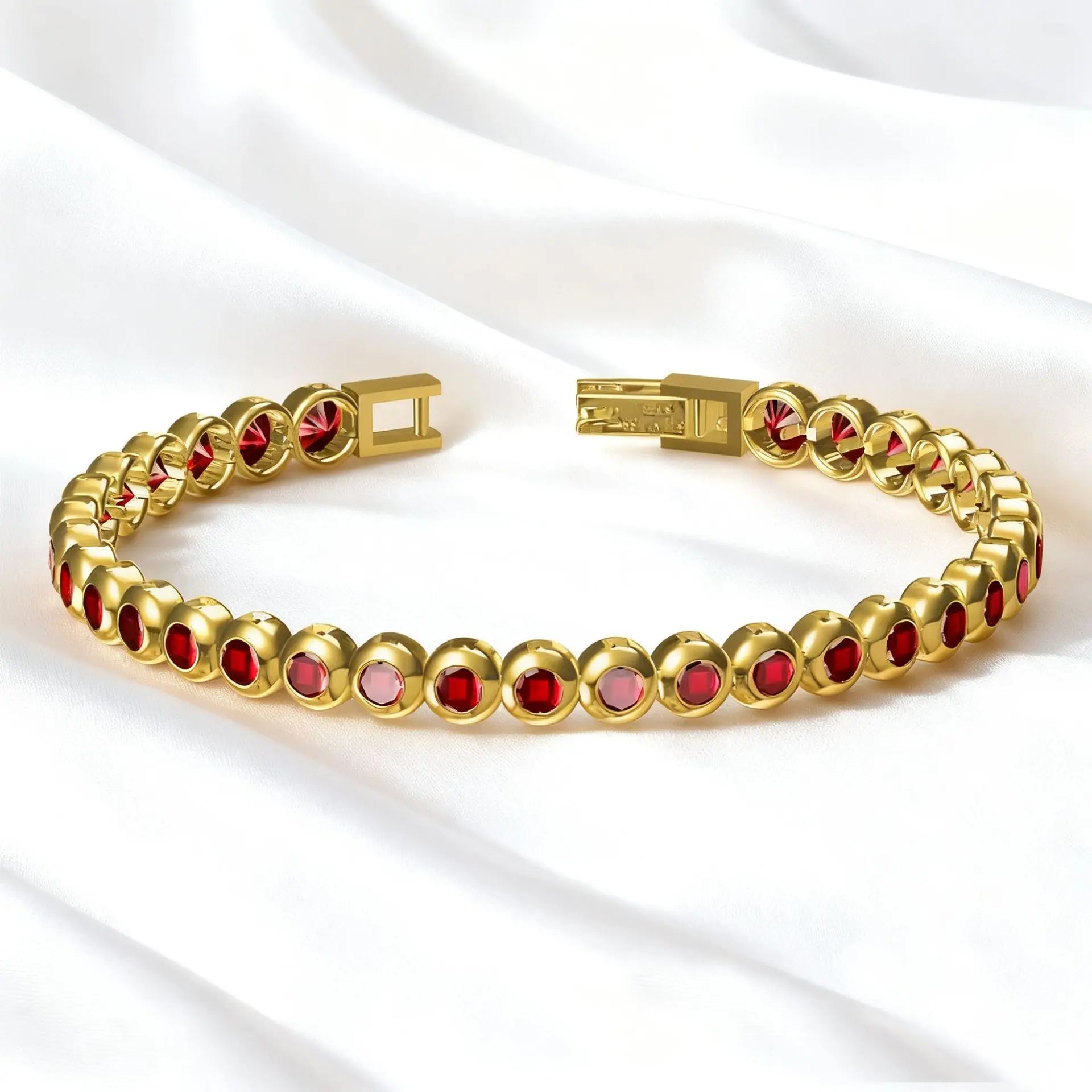 Gold Zircon Lined Bracelet