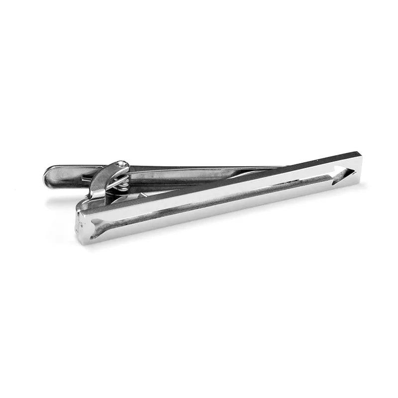 Polished Silver Arrow Motif Tie Clip