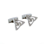 Triangular Knot Design Silver Finished Cufflinks