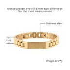 Gold Tone Stainless Steel Watch Band Bracelet Set
