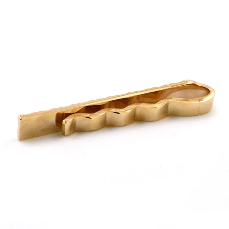 Gold Textured Diagonal Stripe Tie Bar