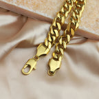 Gold Cuban Link Chain Bracelet for Men