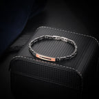 Men's Two-Tone Stainless Steel & Ceramic Zircon Bracelet