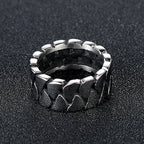 Vintage Bestial Tooth Cuban Link Stainless Steel Ring