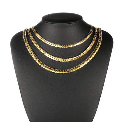 18K Gold Plated Flat Cuban Chain