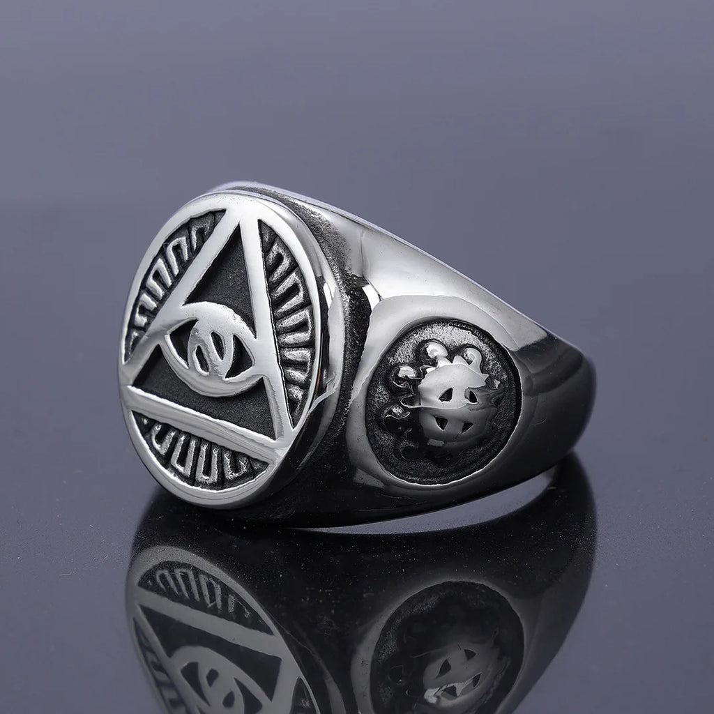 Stainless Steel Pyramid Eye Ring