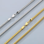 Polished Gold Silver Franco Chain Necklace for Men