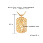 Gold Winged Dog Tag Stainless Steel Necklace