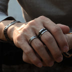 Silver-Tone Braided Chain Ring