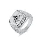 Men's Vintage Freemason Stainless Steel Statement Ring