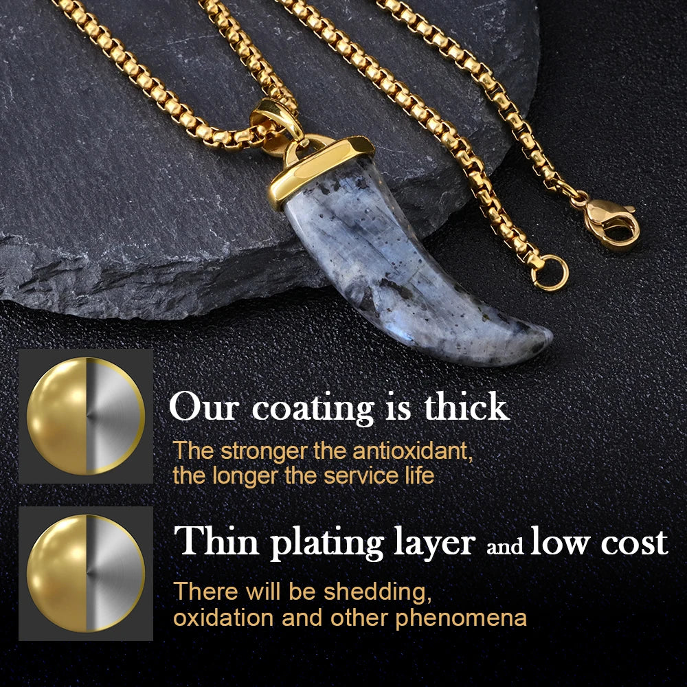 Gold Fang Pendant Necklace